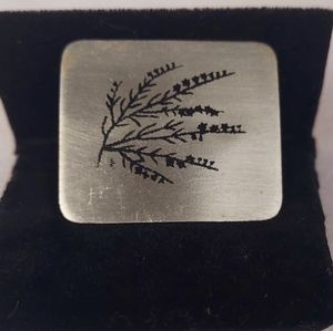 Vintage Svensktteen Konsthantverk Herbal Plant Brooch Silver